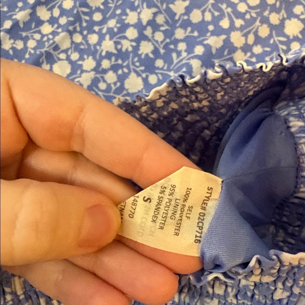 [Sienna Sky] Blue and White Floral Pants - Size Small - Picture 3 of 3